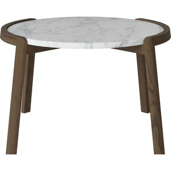 Konferenční stolek Konferenční stolek Mix Ø65 cm, více variant - Bolia Varianta: Grey/white marble | Dark oiled oak, Solid | v. 42 cm