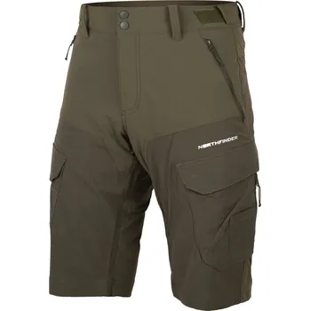 Pánské kraťasy Northfinder Pánské outdoorové hybridní kapsáčové šortky CASTOR, olivová, L