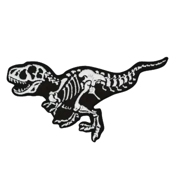Nášivka Vyšívaný suchý zip - kostra tyranosaura (11,3 x 6,3 cm)