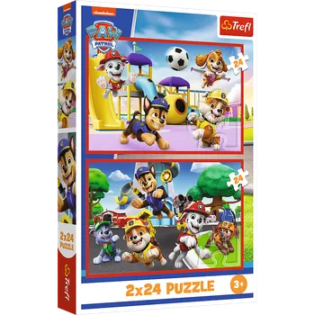 Puzzle Psí den zábavy 2v1Tlapková patrola 2x24 dílků