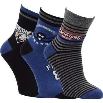 VIO dětské barevné bavlněné vzorované hokejové ponožky kluk 23-26