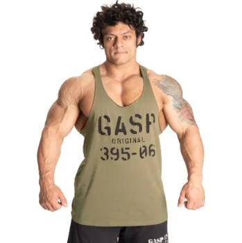 Pánské tílko Gasp ORIGINAL STRINGER WASHED GREEN – tílko Gasp seprané zelené Velikost: XXXL