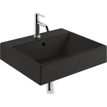 Umyvadlo Kludi Resa - Umyvadlo 61x51 cm, s přepadem, s otvorem pro baterii, matná černá 59WW6139