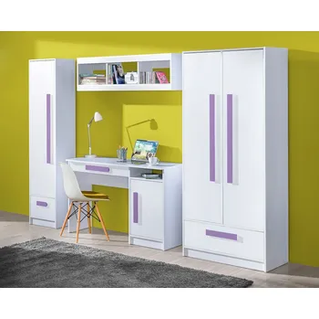 Dětský pokoj Max-i Dětský pokoj GALIO - bílá lesk / fialová