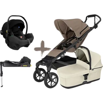Kočárek Akční MAXI set Thule Urban 4-WHEEL UNI s autosedačkou COSMO Airflow Barva korbičky:: Tinted Taupe, Barva autosedačky:: Grey, Barva kočárku:: Black