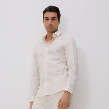 Reserved - Košile regular fit z egyptské bavlny - bílá - 763EH-00X - 763EH-00X-XS