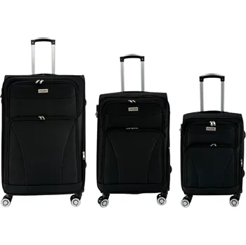 ORLACS 6004 Cestovní kufr sada – černá barva | 360° kolečka | Textilní materiál Velikost: Sada (3ks)