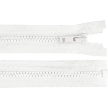 Zip Kostěný zip YKK No 3 délka 60 cm - bílá