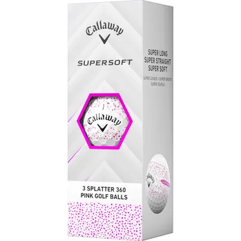 Golfový míček Callaway Supersoft 25 Splatter 360 Pink golfové míče - bílé 3 ks