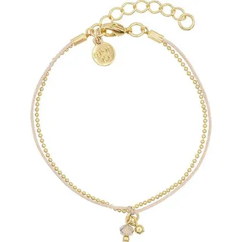 Náramek Mint15 Šňůrkový náramek Little Charms Champagne Gold