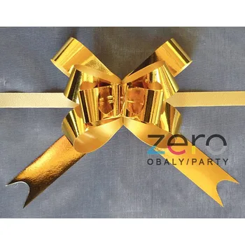 Stuha Stahovací mašle 2 cm x 25 ks (kov) - zlatá