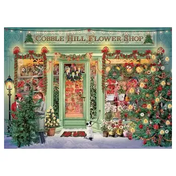 Puzzle COBBLE HILL Puzzle Vánoční květinářství 1000 dílků