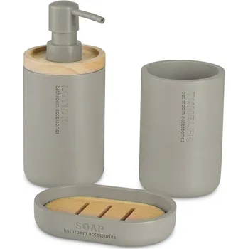 Držák na kartáček PROHOME - Sada koupelnová 3ks šedá