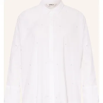 Only Dámská Košilová Halenka S Ozdobnými Perličkami, bílá, 36
