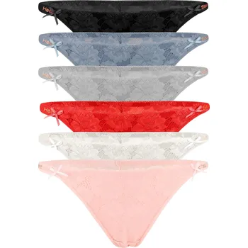 Kalhotky Wera krajkové brazilky 680005 3 kusy L vícebarevná