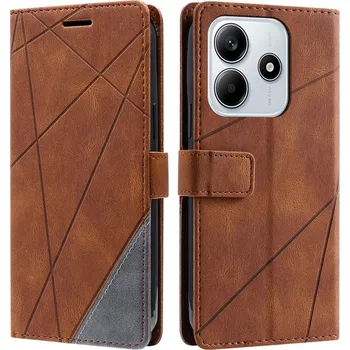 Pouzdro na mobilní telefon Lines knížkové pouzdro na Xiaomi Redmi Note 14 5G - hnědé