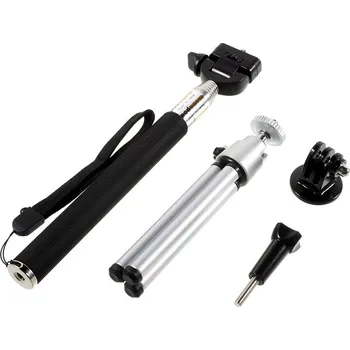 Selfie tyč / monopod - teleskopická + stativ / tripod + redukce pro kamery - sada 3v1