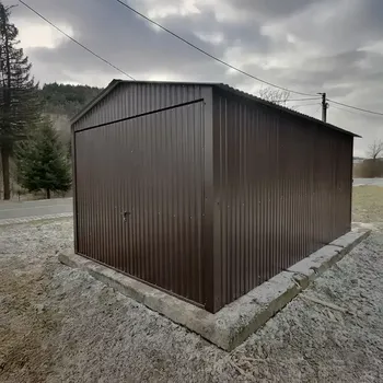 Přístřešek na auto Plechová garáž 3x5 m - sedlová střecha - barva RAL 8017