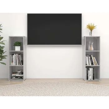 Obývací pokoj vidaXL TV skříňky 2 ks 107 x 35 x 37 cm dřevotříska [3079915] Barva: Betonová šedá