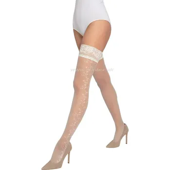 Dámské punčochy GATTA Samodržící punčochy Lavinia20-vz.03 Barva: off-white, Velikost: 3-4(M-L)