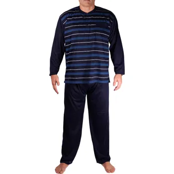 Pánské pyžamo Evžen pánské pyžamo dlouhé nohavice XL tmavě modrá