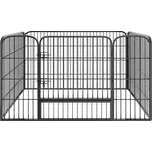 TecTake GmbH 401718 ohrádka pro pejsky a štěňata železná obdélníková - šedá
