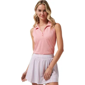 Travis Mathew Featherweight Active dámské polo bez rukávů, lososové dámské, S