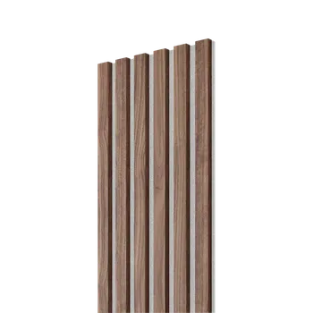 Lamele 3D VZOREK - Akustický panel - OŘECH DÝHA, MDF, ŠEDÝ akustický podklad FILC, 300 x 200 mm