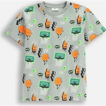 Dětské bavlněné tričko Coccodrillo zelená barva, EVERYDAY BOY WC5143214VBB 97X, vel. 116