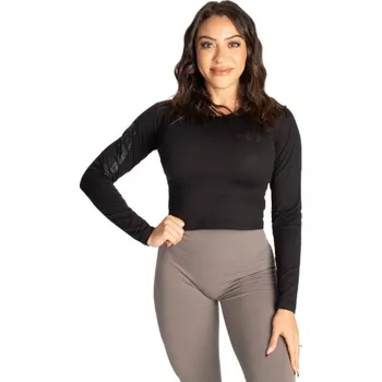 Dámské tričko Better Bodies 82 CROPPED LS BLACK – funkční triko Better Bodies černé Velikost: M