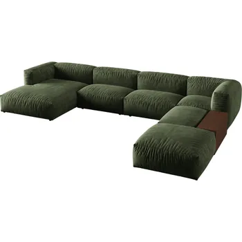 Pohovka Micadoni Sametová rohová pohovka Martina 406 cm, pravá