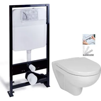 WC sada PRIM předstěnový instalační systém bez tlačítka + WC JIKA LYRA PLUS + SEDÁTKO DURAPLAST SLOWCLOSE PRIM_20/0026 X LY5
