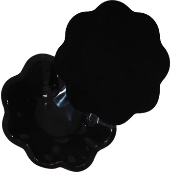 Body Silikonové nálepky na bradavky - kytička černá