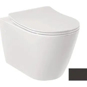 Klozet Kludi Resa R - Závěsné WC se sedátkem SoftClose, Rimless, Spiralflush, matná černá 23WCSET39