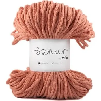 Galanterie Bavlněná šňůra Mila 100m - lososová jasná Síla: 5 mm