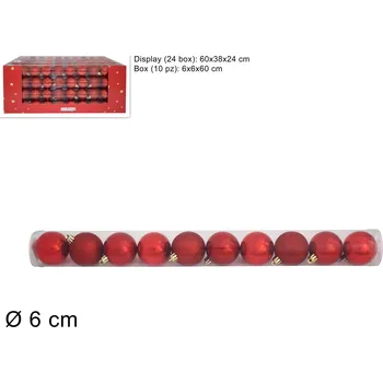 Vánoční dekorace PROHOME - Koule vánoční 6cm červené balení 10ks