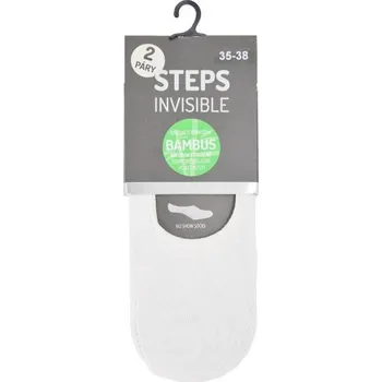 Dámské ponožky Steps unisex letní bambusové sneaker neviditelné ponožky bílá 39-42