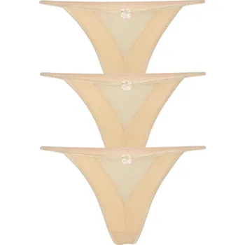 Kalhotky Pais vysoká bavlněná tanga levná L béžová