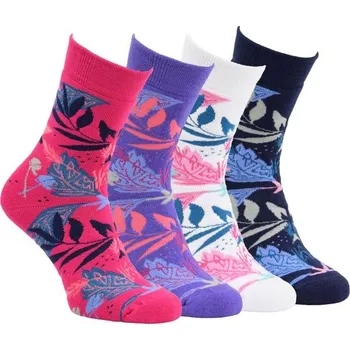 Dámské ponožky RS dámské barevné designové teplé froté ponožky mix 35-38