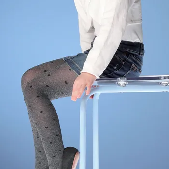 Bellissima dívčí mikrovláknové puntíkované punčocháče Sandy GRIGIO 164