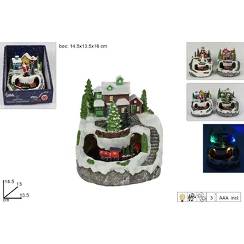 Vánoční dekorace PROHOME - Domek vánoční 13,5x13x14cm LED různé druhy