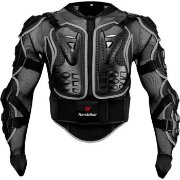 Motodoplněk Unisex motocyklová bunda s celotělovou ochranou Chránič zad hrudníku loktů ramen Enduro Motokros Racing Síťovina Lycra Plast Bederní pás šedá XXL