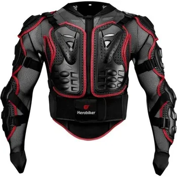 Motocyklový chránič kolene a holeně Unisex motocyklová bunda s celotělovou ochranou Chránič zad hrudníku loktů ramen Enduro Motokros Racing Síťovina Lycra Plast Bederní pás červená L