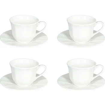 Tognana QUEEN BIANCO Sada čajových šálků a podšálků 220 ml 4 ks bílé