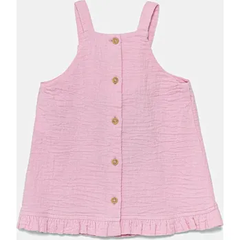 Dámské oblečení Dětské bavlněné šaty United Colors of Benetton 4PZQAV00Q.W.Seasonal růžová 30X, vel. 68