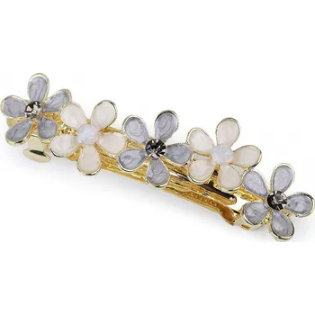 Francouzská spona do vlasů motýl, květ, barva 2 modrá světlá květ