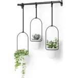 Závěsné květináče Triflora White Black - set 3 ks