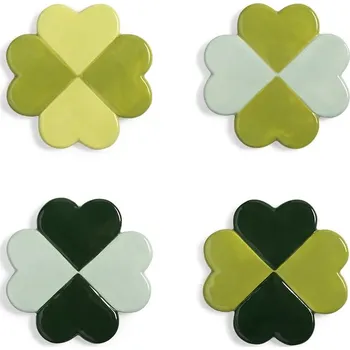 Sklenice Sada podložek pod sklenice &k amsterdam lucky clover 4-pack 2842.01 zelená 77X