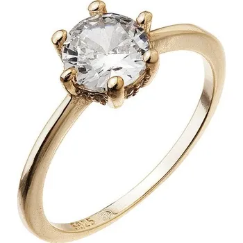 Prsten Pozlacený stříbrný prsten se zirkonem 15013.1 60