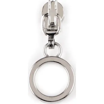 Zip Jezdec ke spirálovým zipům No 3 s kroužkem, malé, nikl